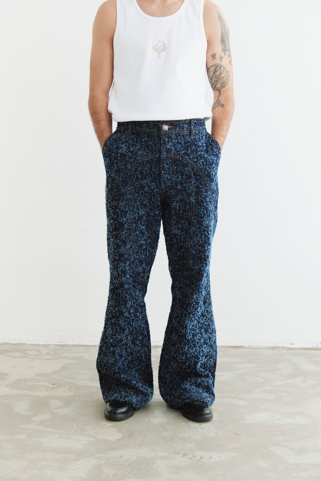 Textured Bootcut Denim