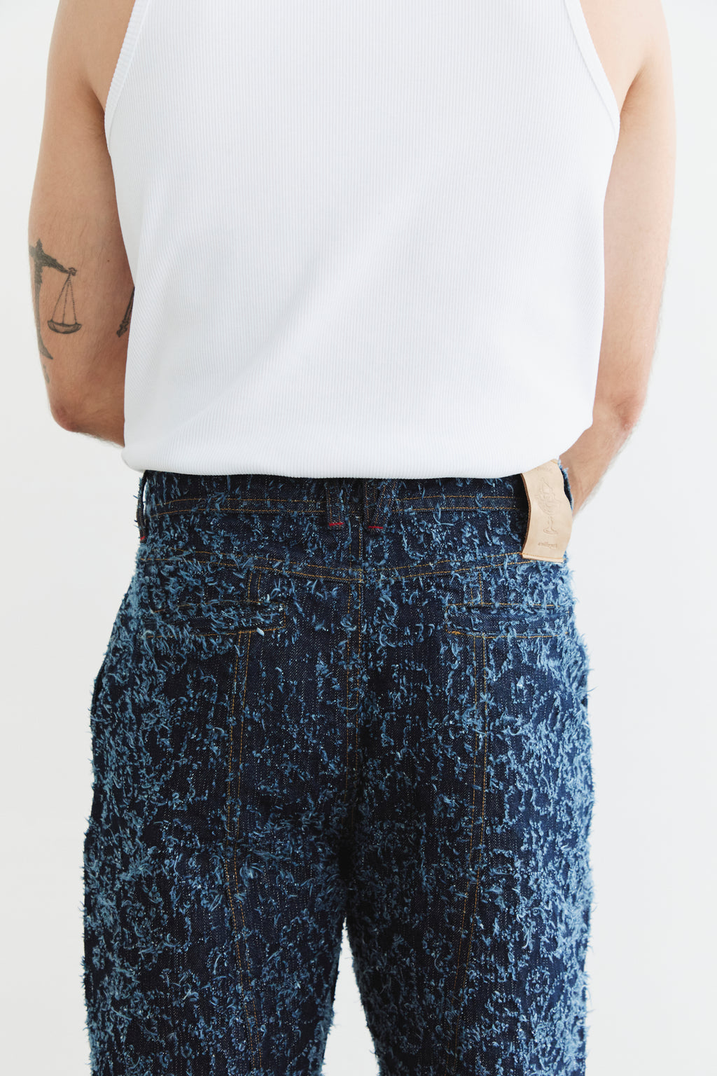Textured Bootcut Denim